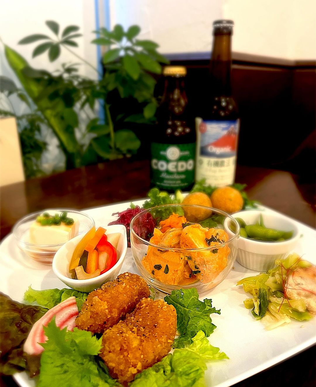 soy meat karage at lotus cafe